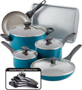 Farberware Dishwasher Safe Nonstick Cookware Set - 15 Piece Blue