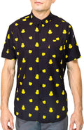 Visive Mens Short Sleeve Button Down Shirt Hawaiian Duck Print - Fun