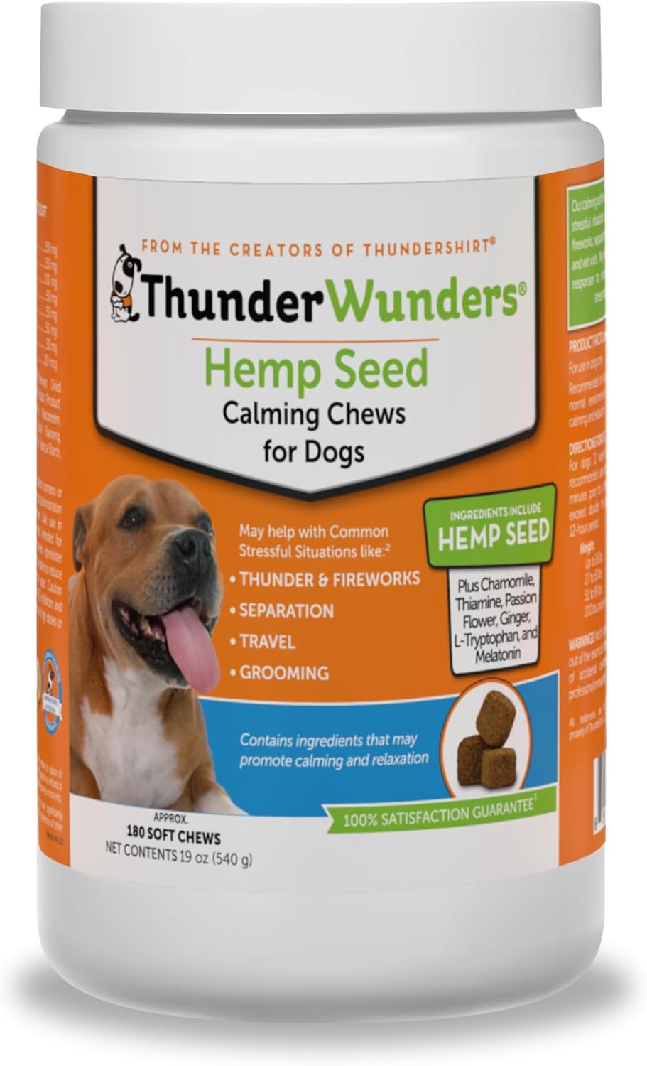 ThunderWunders Hemp Dog Calming Chews for Stress Relief