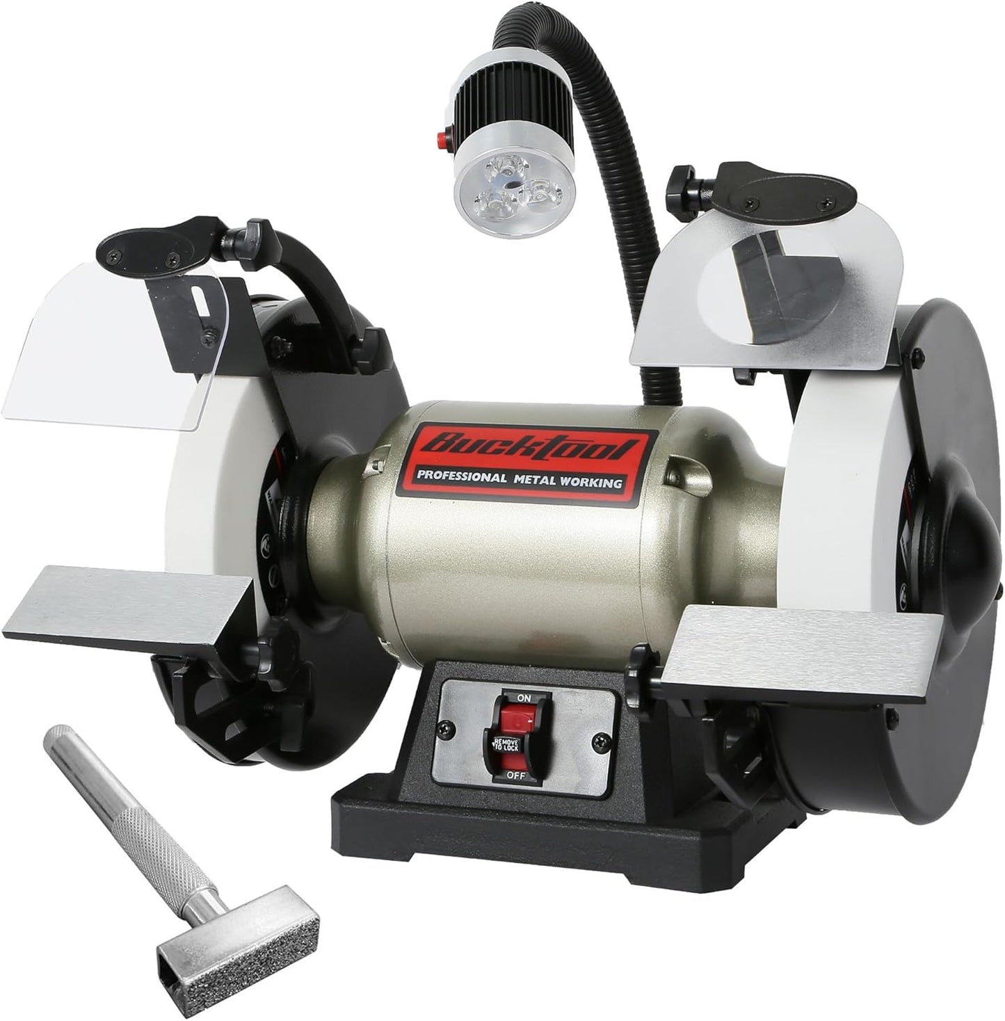 BUCKTOOL 8 Inch Low-Speed Bench Grinder for Precision Sharpening