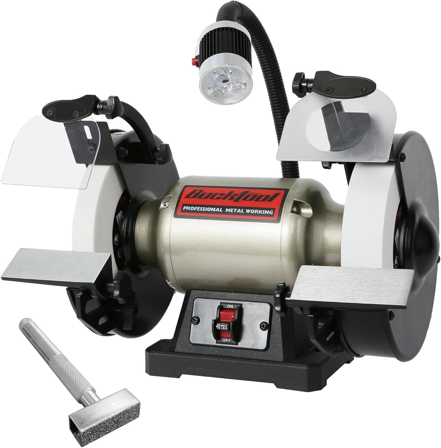 BUCKTOOL 8 Inch Low-Speed Bench Grinder for Precision Sharpening