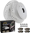 WEIZE Rear Brake Rotors and Ceramic Pads for Toyota Highlander