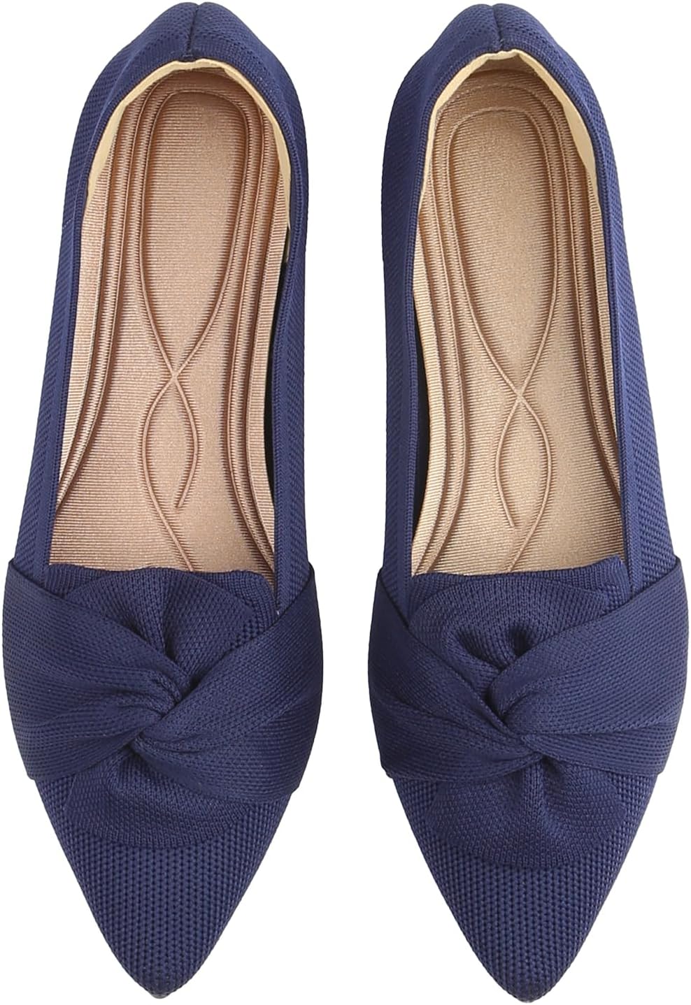 Pointed Toe Ballet Flats with Bow for Women's Comfort and Style