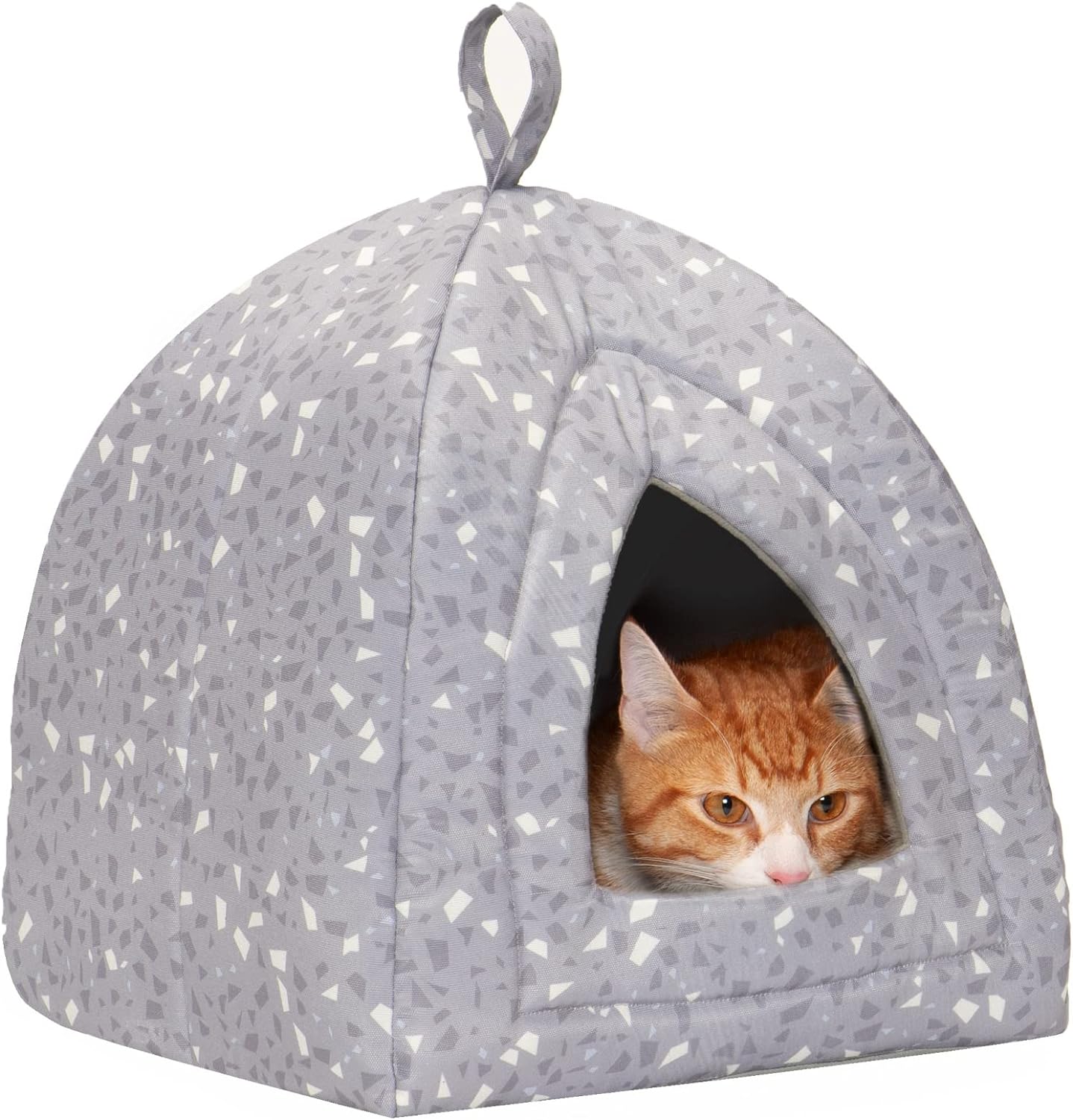 Cozy Washable Cat Bed Cave - Gray Terazzo