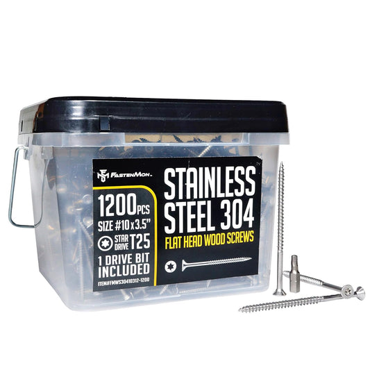 Stainless Steel Deck Screws for Outdoor Wood Projects, 1200 PCS