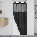 Stall No Hook Waffle Weave Shower Curtain with Snap Liner