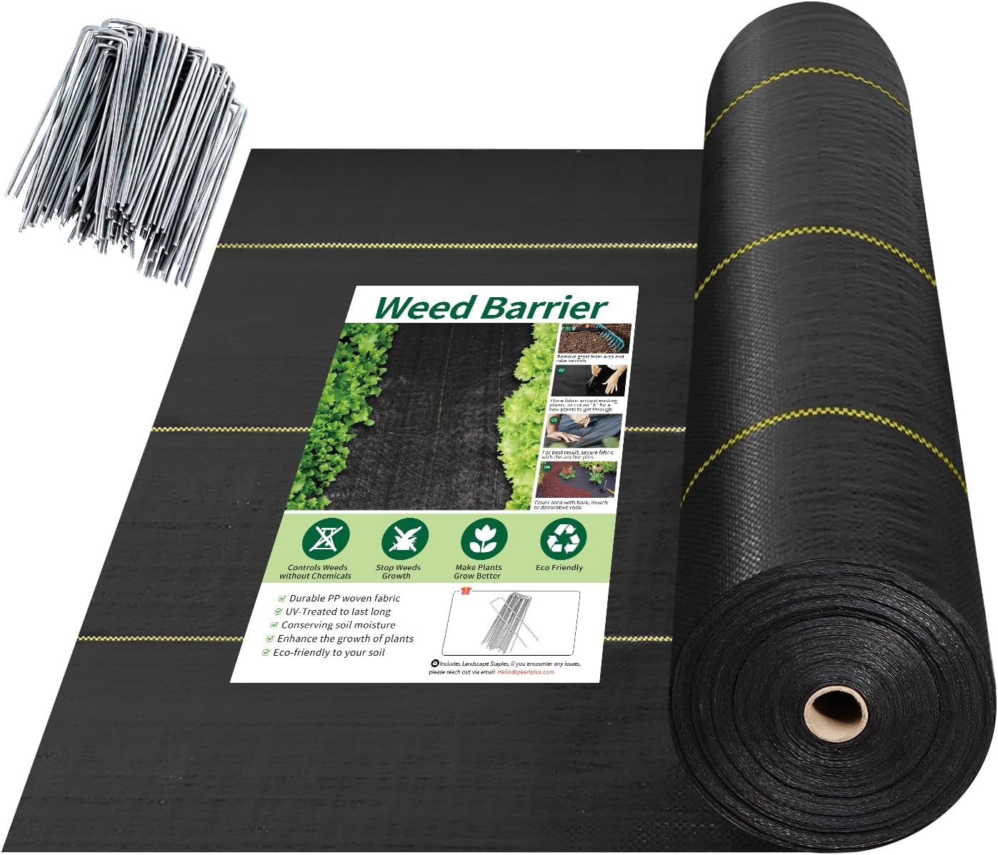 3ftx300ft Heavy Duty Weed Barrier Fabric for Effective Control