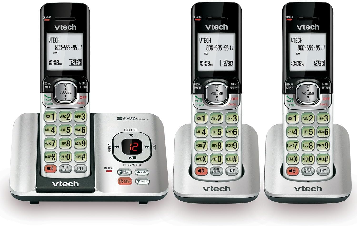 VTech CS6529-3 Cordless Phone with Answering System and Caller ID