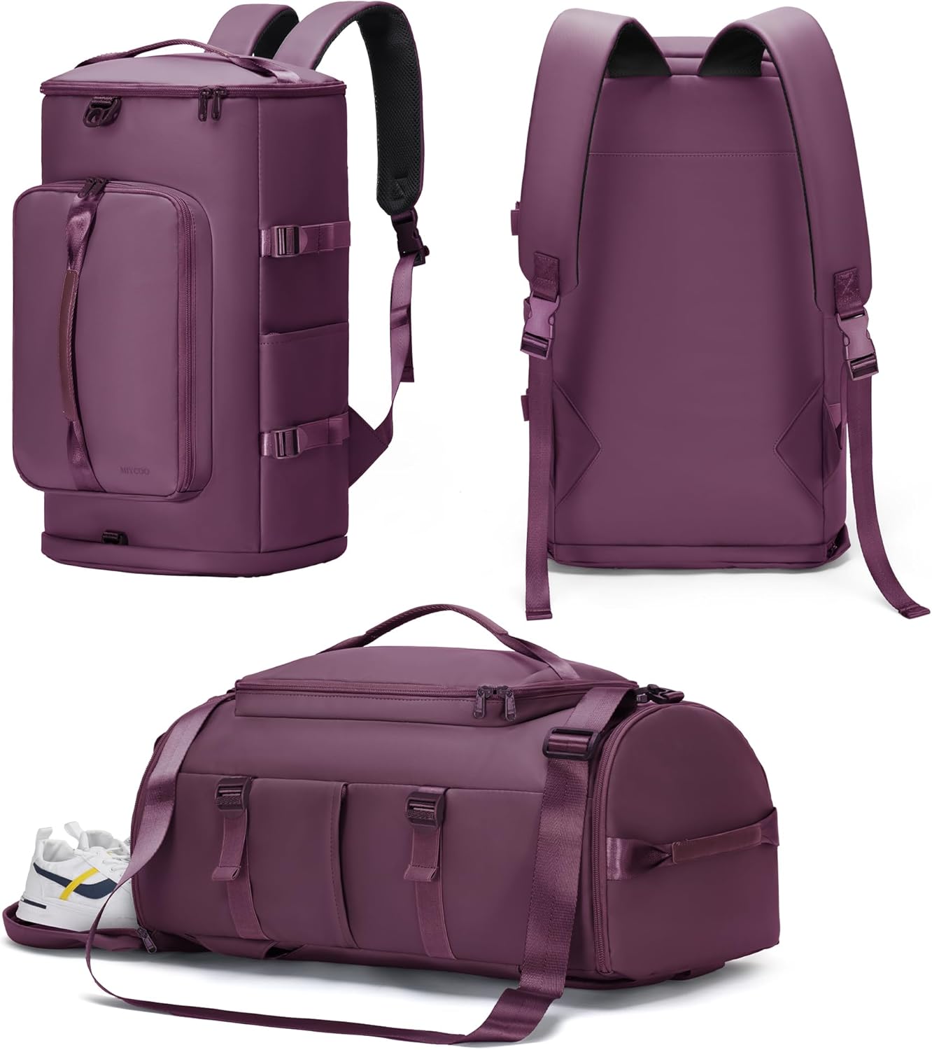 MIYCOO Purple Gym Bag - Shoes Compartment, Wet Pocket