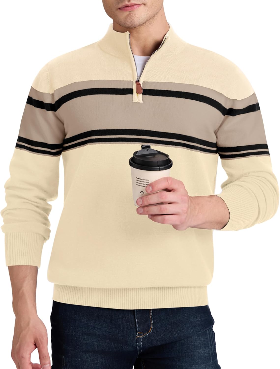 iWoo Quarter Zip Sweaters for Men: Stylish Mock Neck Pullover