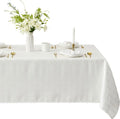 Newbridge Paige Contemporary Woven Block Tablecloth 60 x 102 in