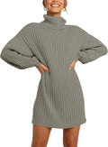 Oversized Sweater Dress Turtleneck Batwing Long Sleeve - Cozy Fit 20%