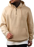 JMIERR Mens Casual Cotton Hoodies Drawstring Quarter Zip Pullover thin
