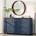 Farmhouse 54in 7 Drawers Dresser - Wide Rustic Storage for Bedroom