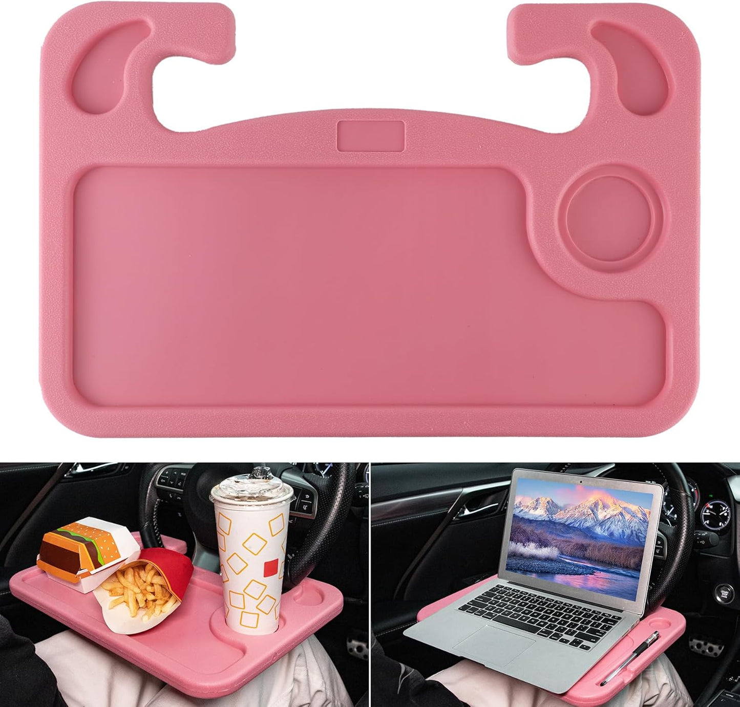 Multipurpose Pink Car Steering Desk Tray