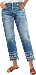 Flamingals Straight Leg Cropped Jeans for Women - Trendy