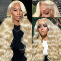13x6 613 Lace Front Wig Human Hair 28in Blonde - Full 200% Density