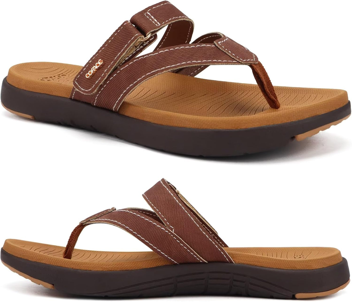 COFACE Womens Fashion Orthotic Flip Flops with Arch Support