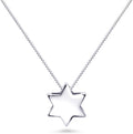 Alef Bet by Paula Solid Sterling Silver Star of David Necklace