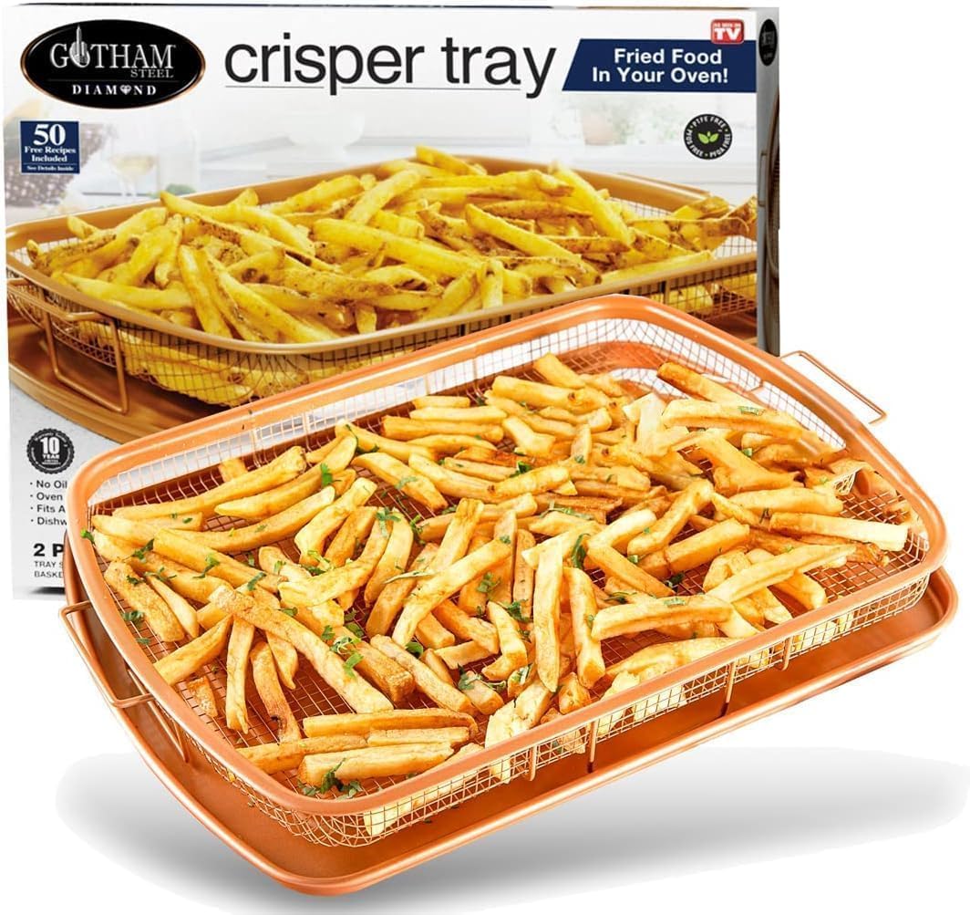 Gotham Steel Copper Crisper Tray - Crispy & Baked Delights!