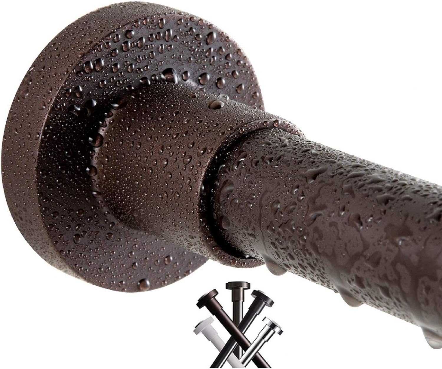 BRIOFOX Shower Curtain Rod 43-73 Inches Matte Bronze, Rust-Free