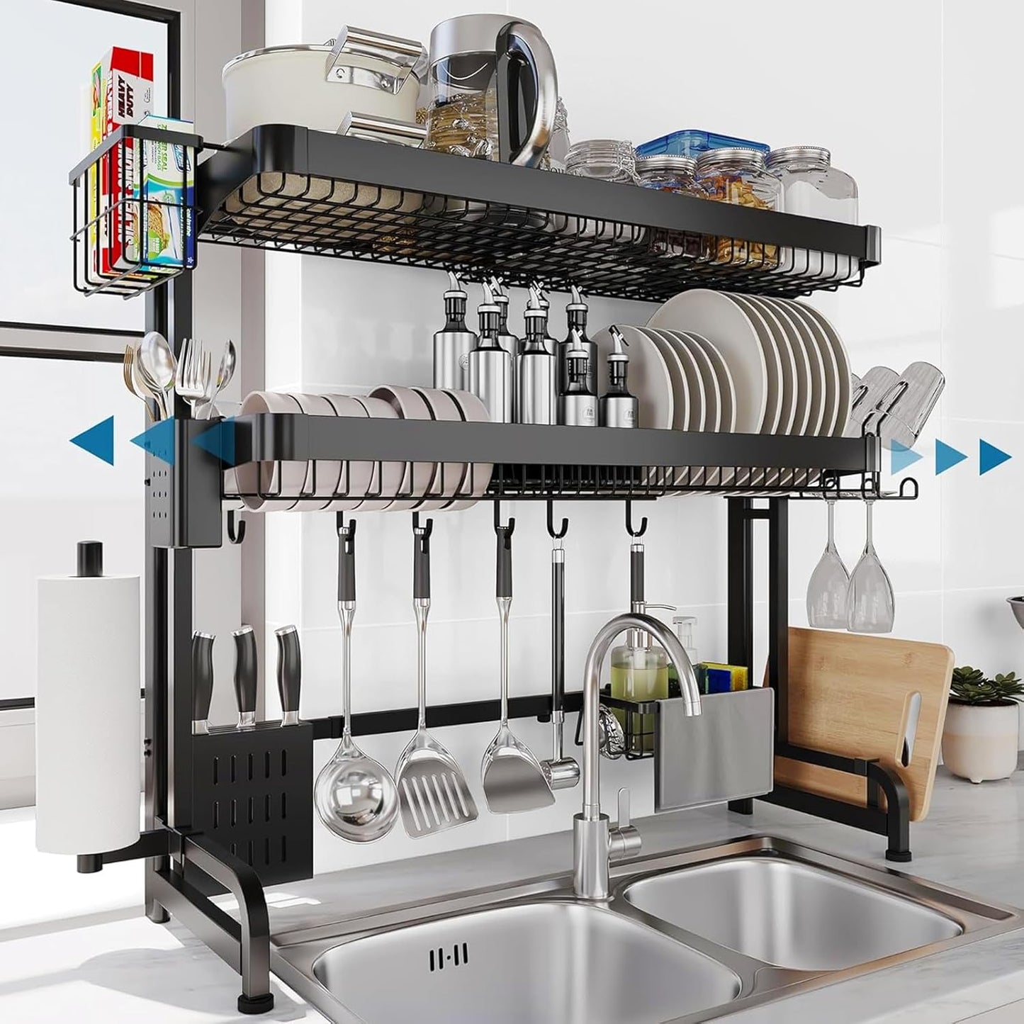 Over The Sink Dish Drying Rack for Efficient Kitchen Storage