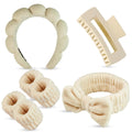 7 Pcs Spa Set Facial Headband and Wristband Set - Practical Spa Kit