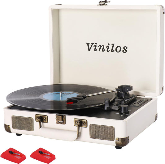 Vinyl Record Player with Bluetooth and Built-in Speakers for All