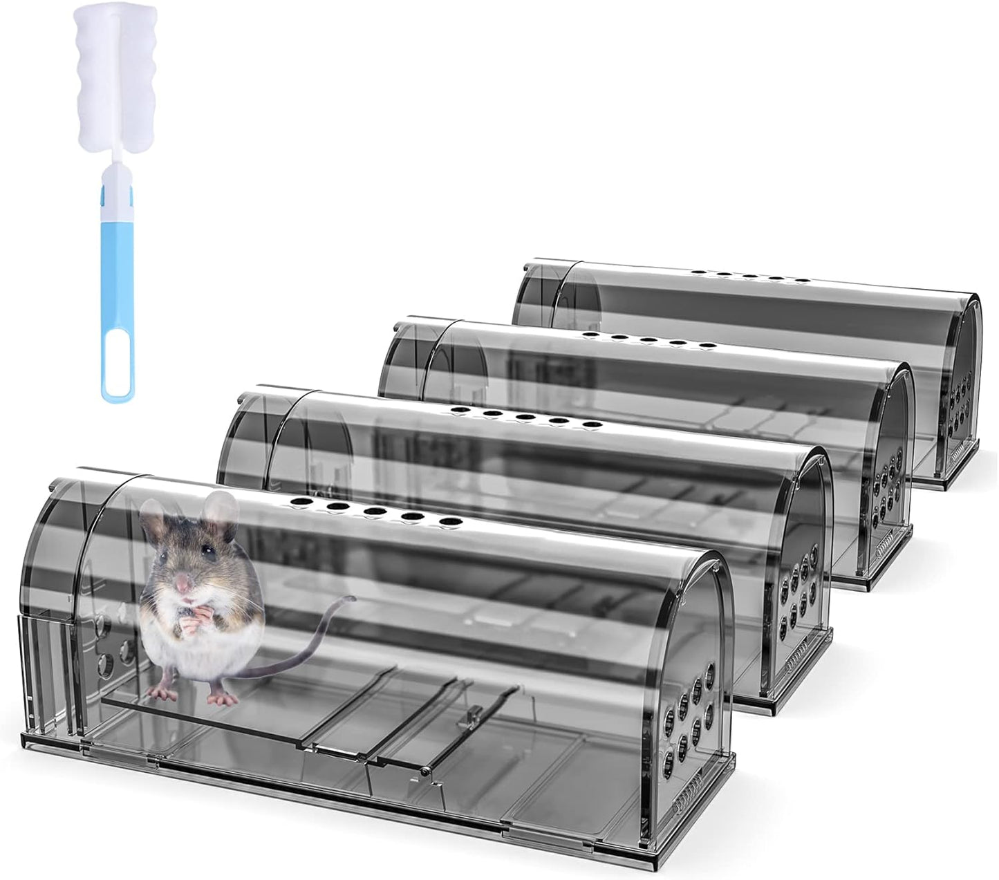 Wanqueen 4 Pack No Kill Mouse Traps - Humane & Reusable!