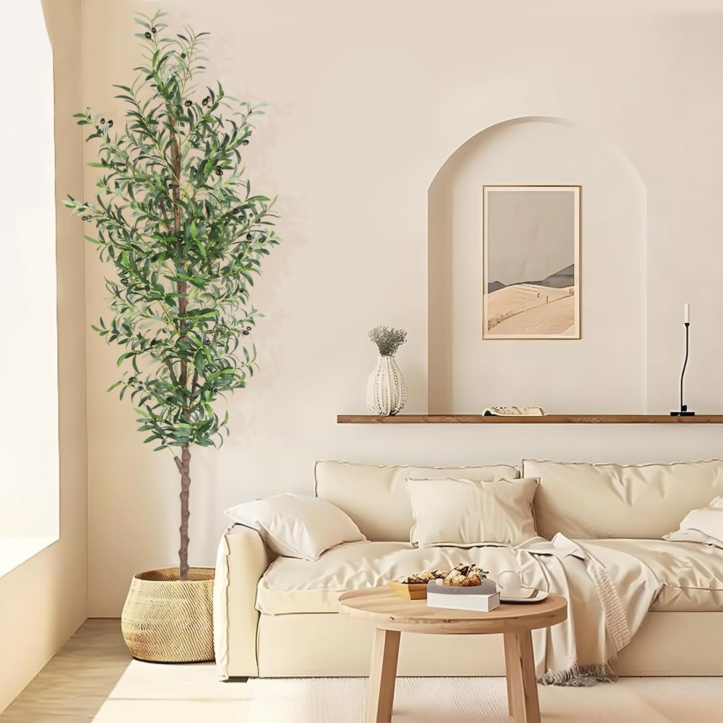 Artificial Olive Tree 8FT Tall Faux Silk Plant for Decor