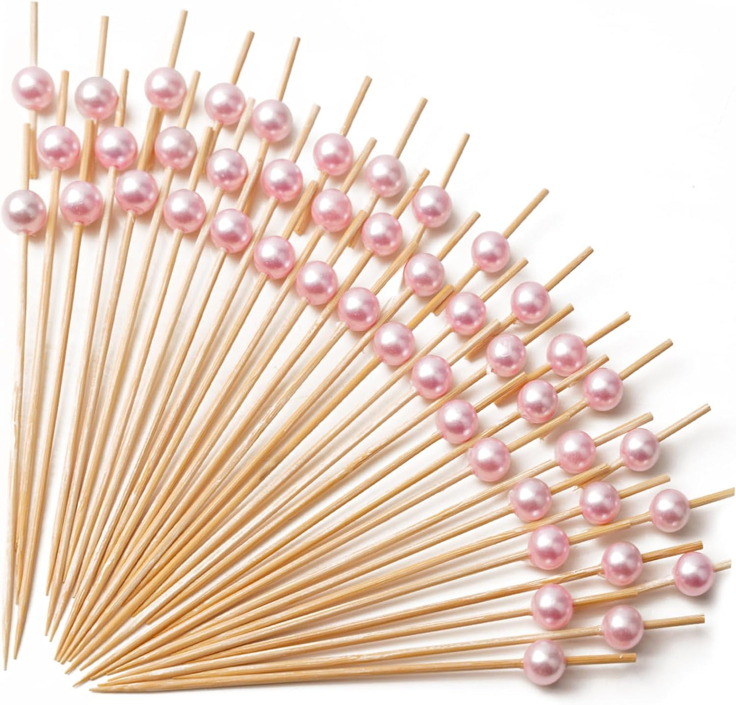 100 Pink Pearl Toothpicks for Elegant Serving