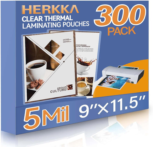 HERKKA Laminating Sheets 300 Pack for 8.5 x 11 Inch Documents