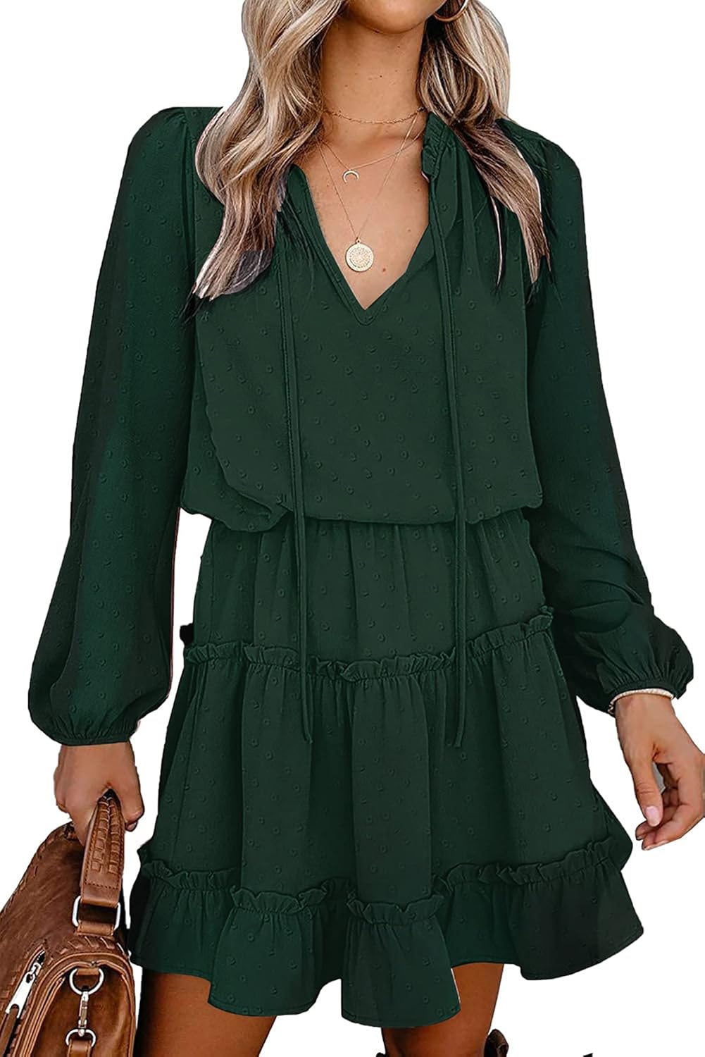 BTFBM Long Sleeve Fall Dresses for Women - Casual Mini Dress