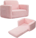 ALIMORDEN 2-in-1 Flip Out Cuddly Sherpa Toddler Couch to Lounger - Nap
