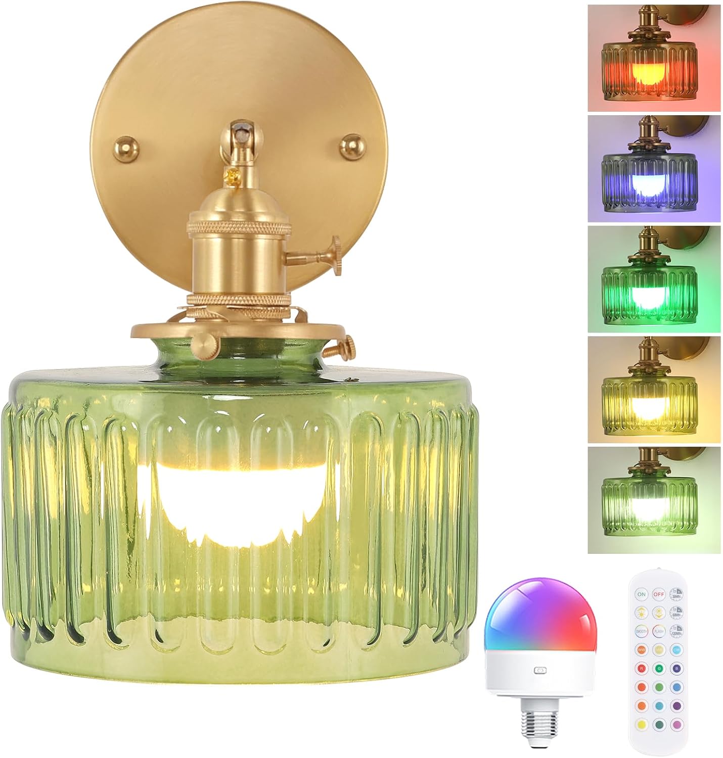 Vintage Battery Operated Wall Sconce with Remote Control