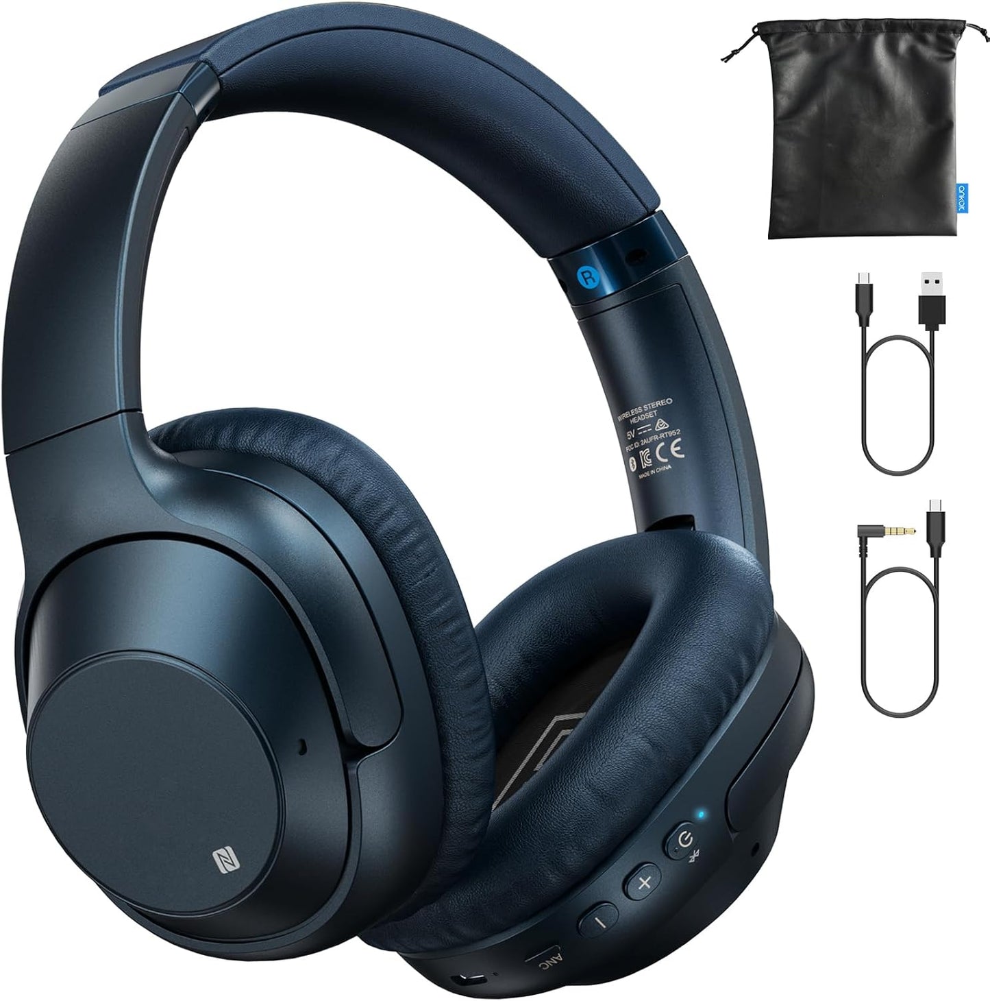 Bluetooth 5.2 Hybrid Active Noise Cancelling Headphones for Travel