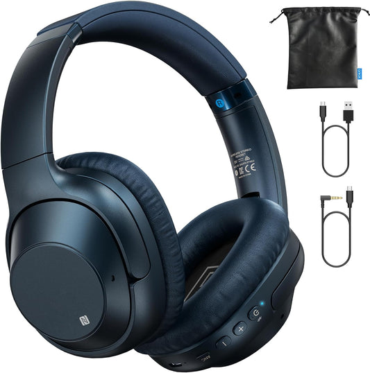 Bluetooth 5.2 Hybrid Active Noise Cancelling Headphones for Travel