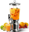 WantJoin 2 Gallon Beverage Dispenser With Stand - Dual Ice Tubes