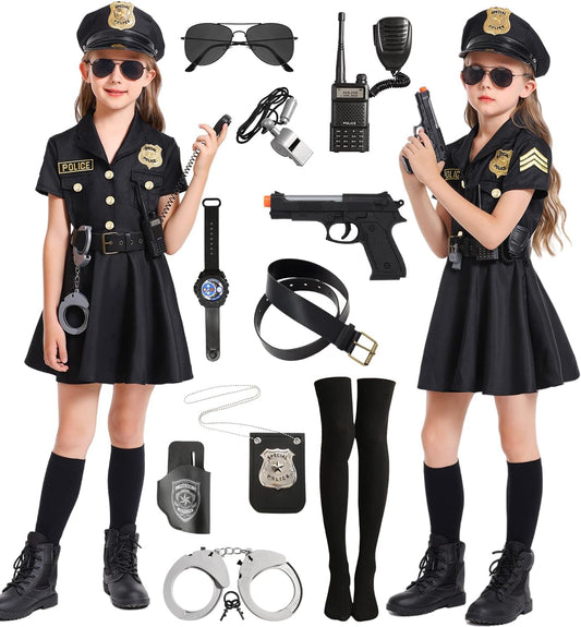 Kids Police Officer Costume with Accessories for Halloween Fun