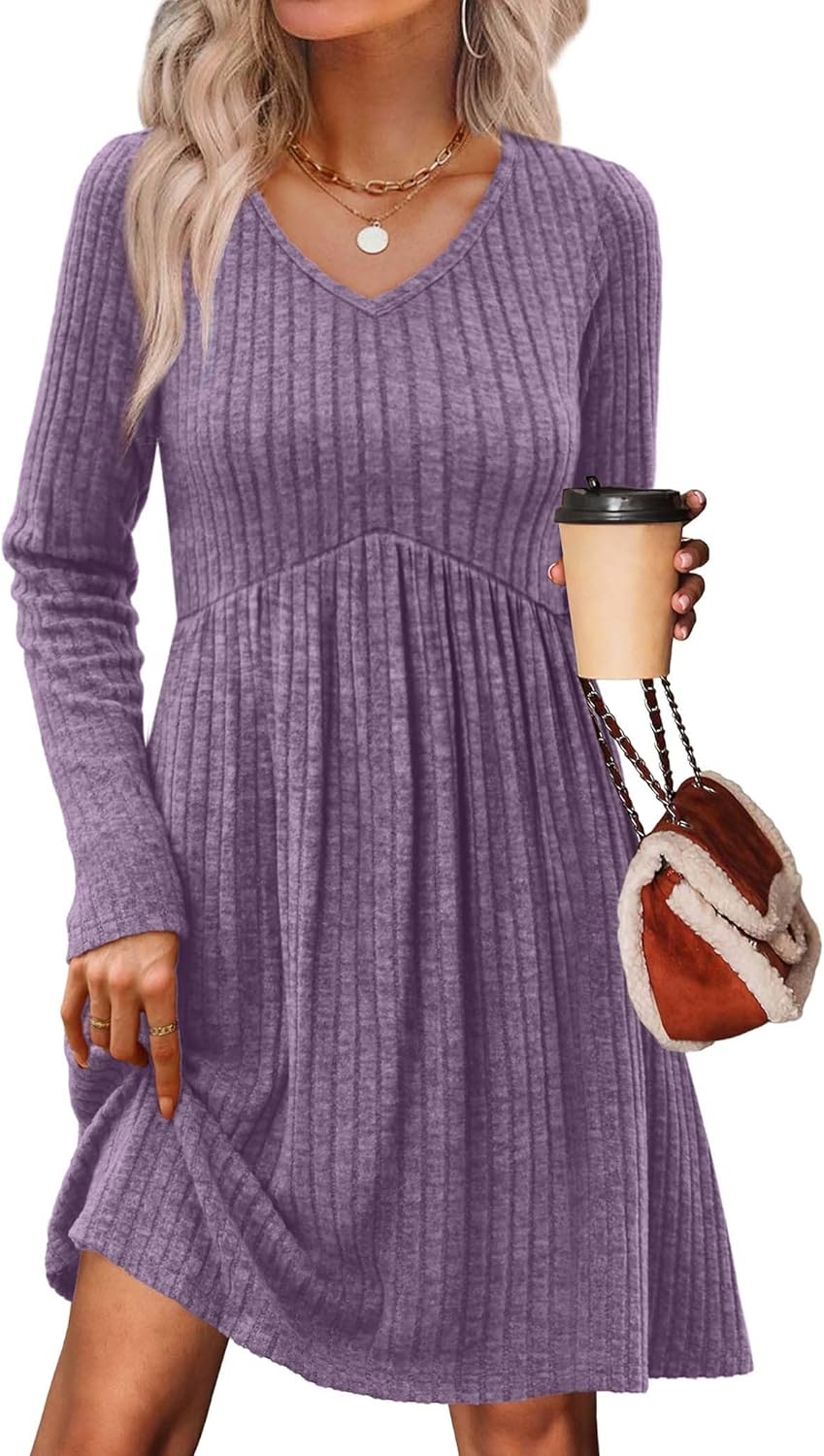 OFEEFAN Long Sleeve Sweater Dress for Fall Fashion Lovers