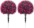 Artificial Topiary Tree with Pink Eucalyptus Set of 2 - UV Resistant