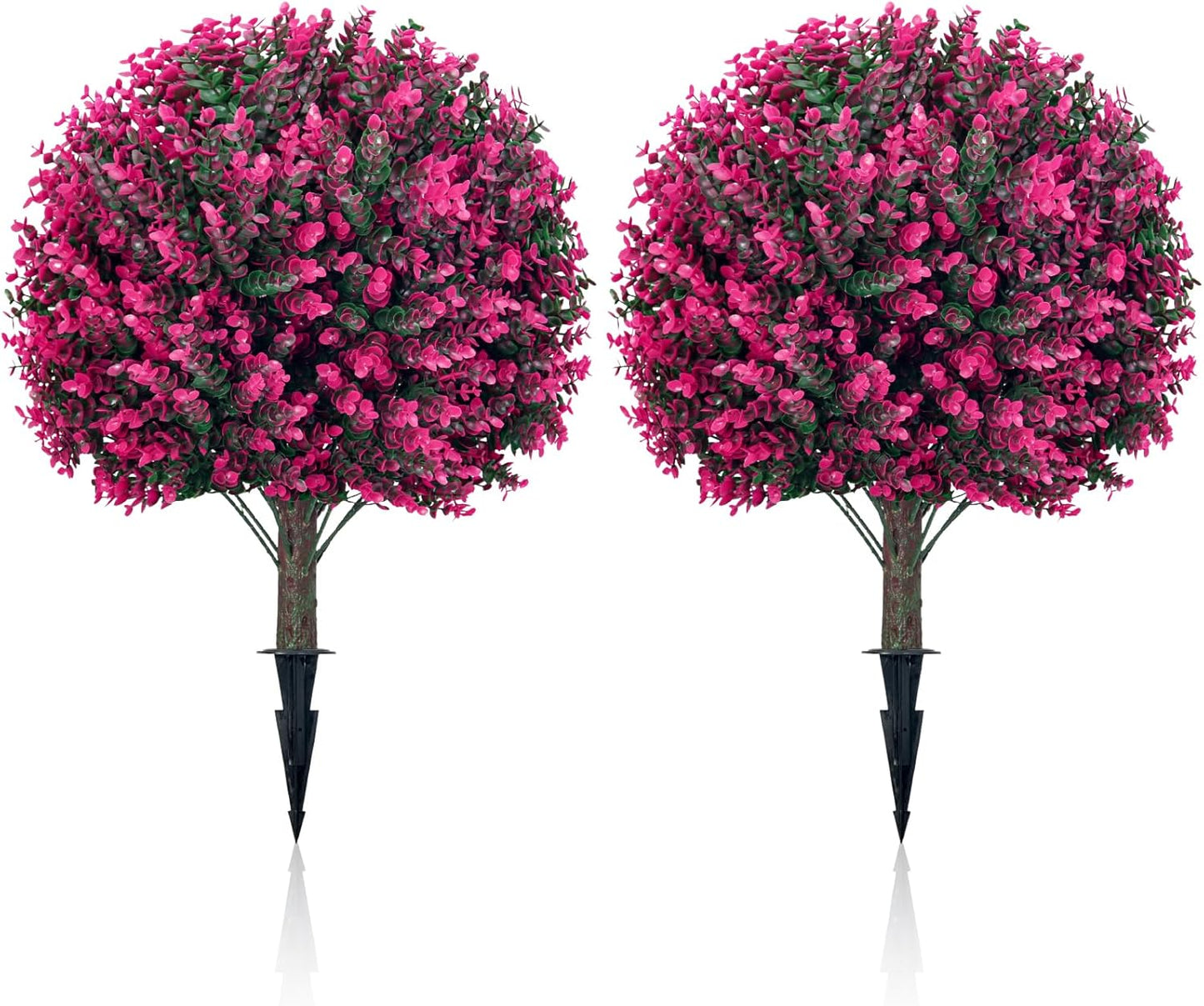 Artificial Topiary Tree with Pink Eucalyptus for Outdoor Decor