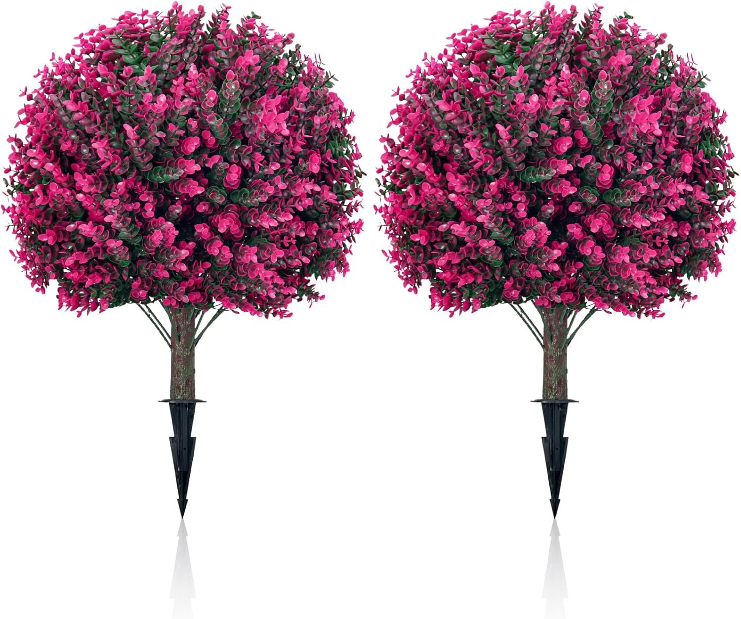 Artificial Topiary Tree with Pink Eucalyptus for Outdoor Decor