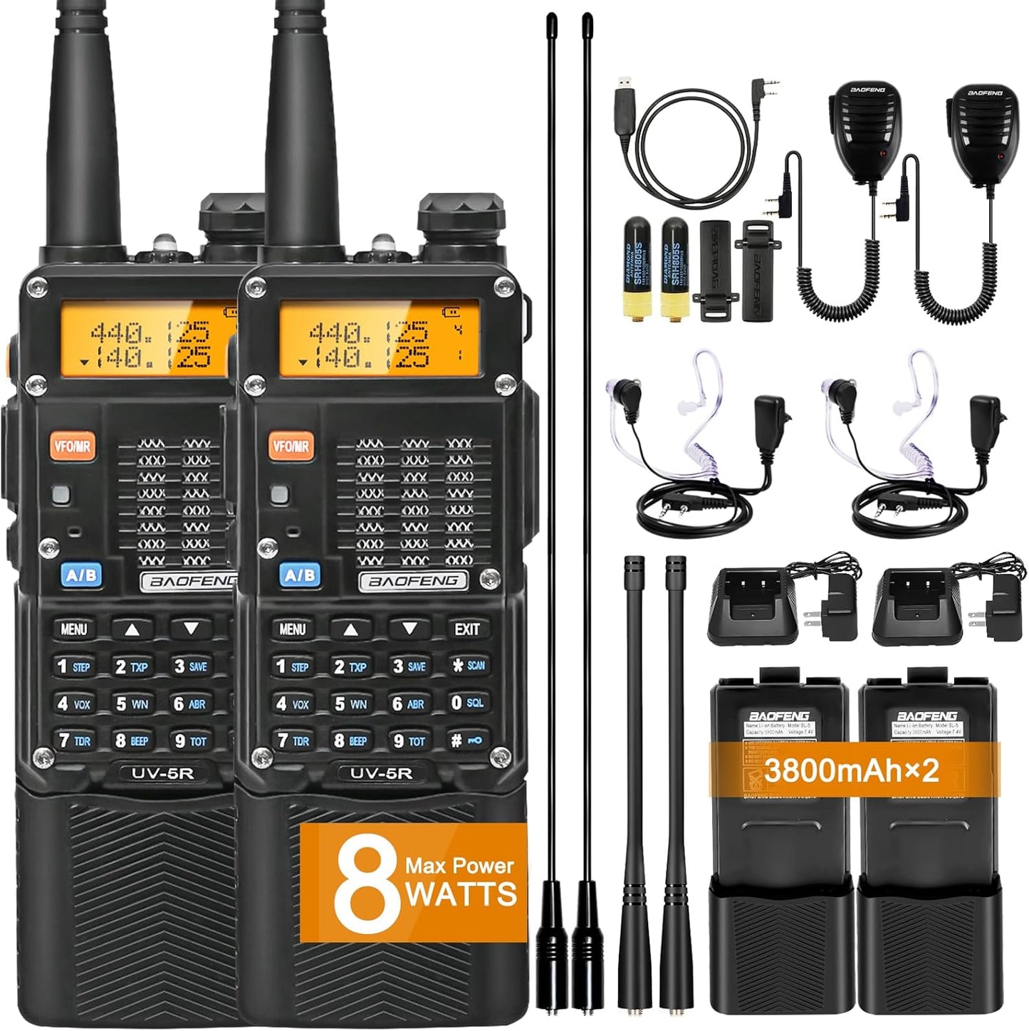 BAOFENG UV-5R Long Range Ham Radio with High-gain Antenna