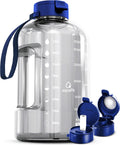 1 Gallon Water Bottle with Time Marker - Straw & Chug Lids