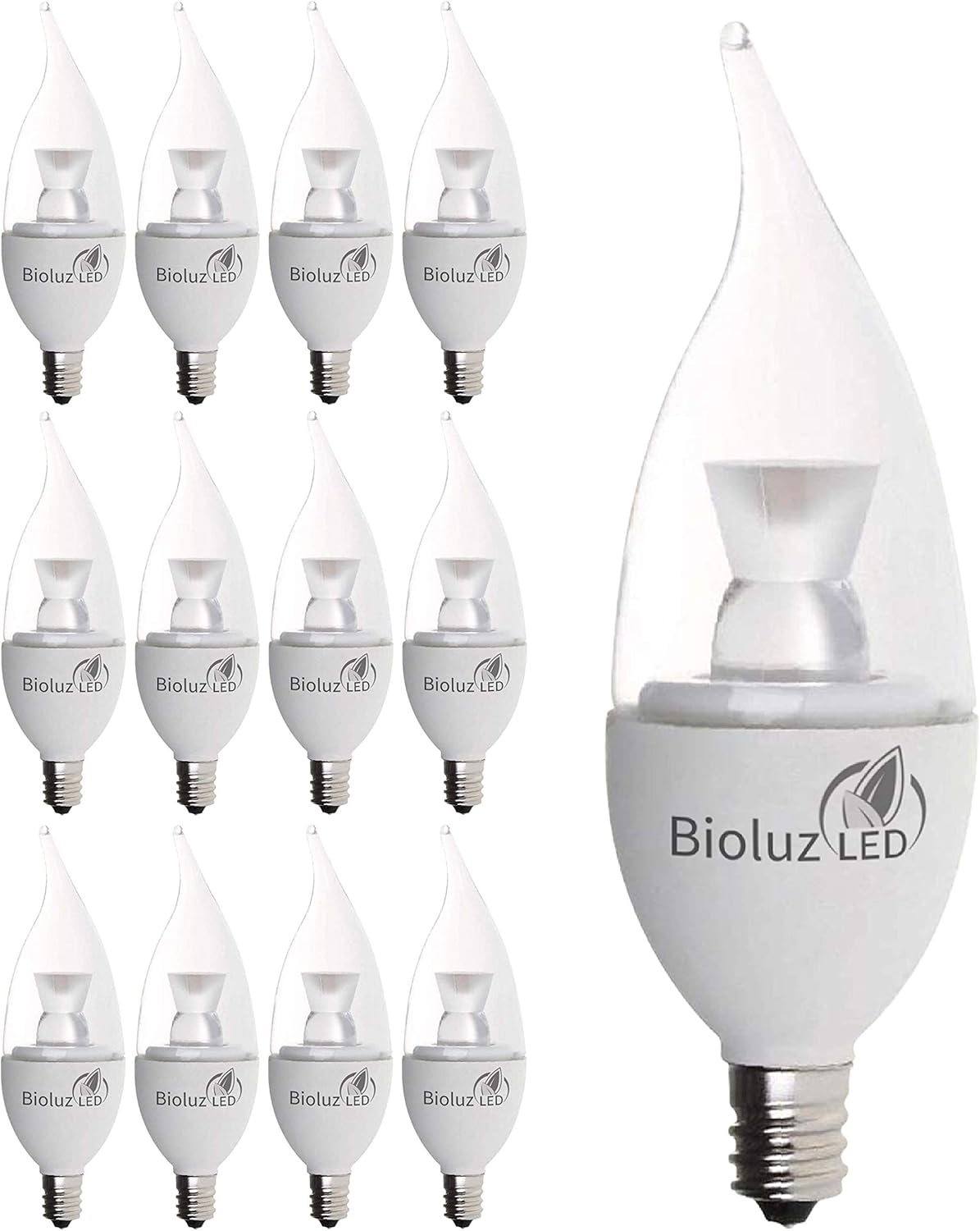 Bioluz LED Light Bulb 40W Candelabra Flame Tip Dimmable