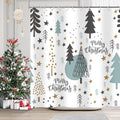 Christmas Shower Curtain 72x72 - Cute Waterproof Holiday Decor