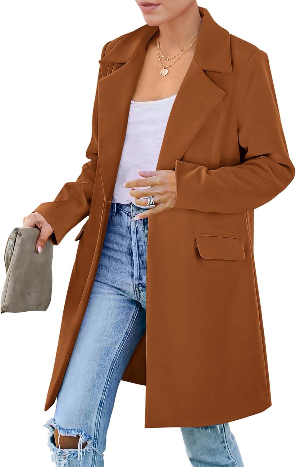 PRETTYGARDEN Women's Long Blazer Jackets for Work and Casual Wear