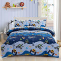 Cartoon Construction Truck Twin Bedding Set - Cozy Reversible