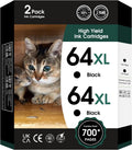 64XL Black Ink Cartridges Compatible for HP Printers - High Yield